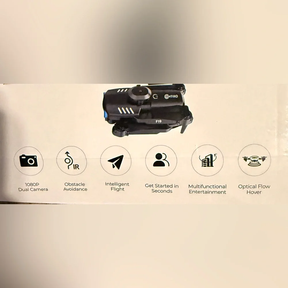 F19 Black Foldable Camera Drone